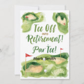 GOLF RETIREMENT Tee off ParTee for golfer Einladung (Vorderseite)
