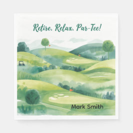 GOLF RETIREMENT Tee off ParTee for golfer Serviette