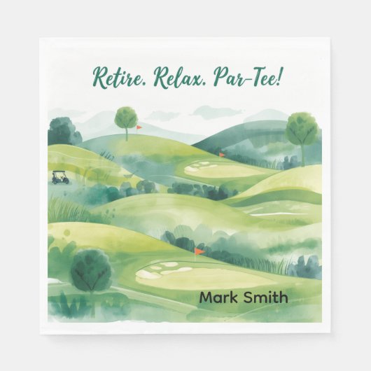 GOLF RETIREMENT Tee off ParTee for golfer Serviette (Vorderseite)