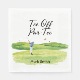 GOLF RETIREMENT Tee off ParTee for golfer Serviette