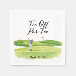 Golf Retirement with golfer on green Serviette