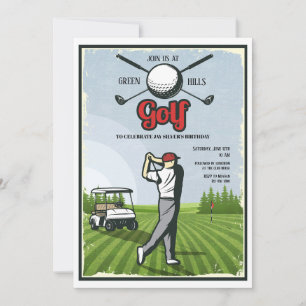 Golf Retro Einladung