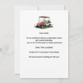 Golf Retro Golf Chic: Golferin am Grün Einladung (Rückseite)
