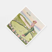 Golf Retro Golf Chic: Golferin am Grün Serviette (Ecke)