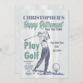 Golf Retro Happy Retirement Party Einladung (Vorne/Hinten)