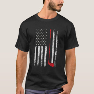 Golf Retro mit Amerika-Flagge Lustiger Vintage-Gol T-Shirt