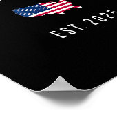 Golf Retro of US America Est 2025 American Flag Poster (Ecke)