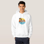 Golf Retro-Sonnenuntergangs-Design Hoodie (Vorne ganz)