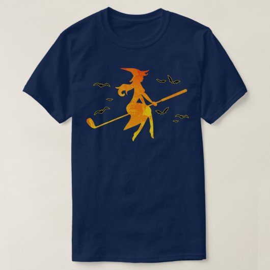 Golf Rodeln Golf Stick Sonniges Halloween Golf T-Shirt (Design vorne)
