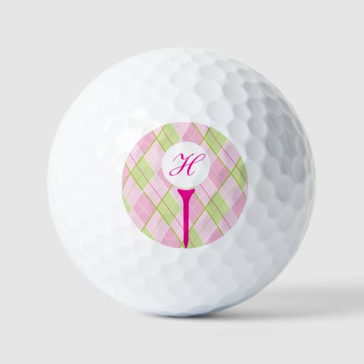 Golf rosa karierte Mono-Golfbälle Golfball (Vorderseite)
