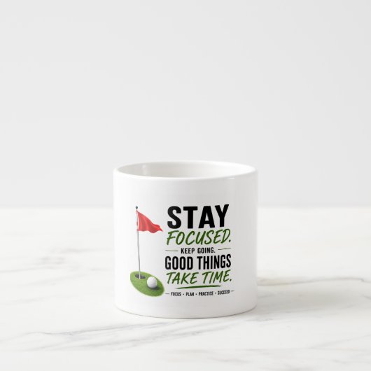 Golf Rot-Flagge Golf-Lifestyle-Typografie-Design Espressotasse (Vorderseite)