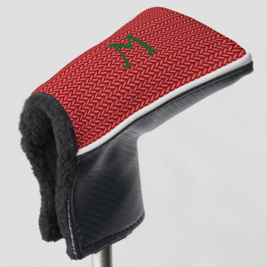 GOLF roter Strick, Headcover (3/4 Vorderseite)