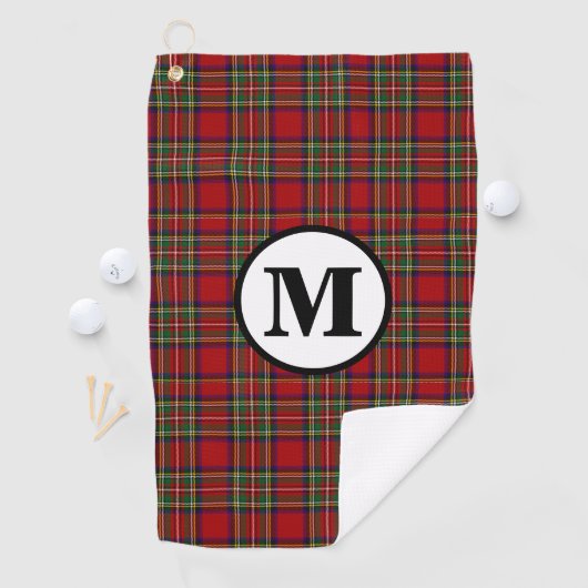 Golf Royal Stewart Tartan Kariert Scottish Monogra Golfhandtuch (Insitu)
