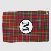 Golf Royal Stewart Tartan Kariert Scottish Monogra Golfhandtuch (Horizontal)
