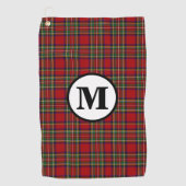 Golf Royal Stewart Tartan Kariert Scottish Monogra Golfhandtuch (Vorderseite)