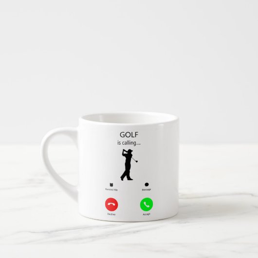 Golf ruft, Geschenk für Golfer, Golfer-Geschenk Espressotasse (Links)
