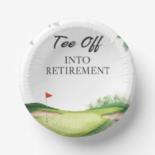 Golf-Ruhestand auf Putting Green Pappteller