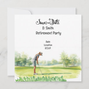 Golf-Ruhestand für Golferin Save The Date