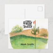 Golf-Ruhestand mit Ball auf Grün Postkarte (Vorne/Hinten)
