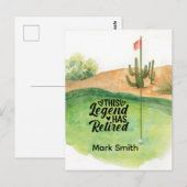 Golf-Ruhestand mit Ball auf Grün Postkarte (Vorne/Hinten)