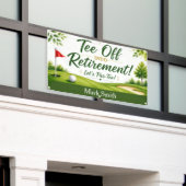 Golf-Ruhestand mit Ball Par Startzeit auf Grün Banner (Äußeres Gebäude)