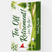 Golf-Ruhestand mit Ball Par Startzeit auf Grün Banner (Vertikal)