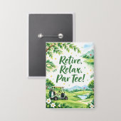 Golf Ruhestand mit Golf-Flagge Golfbälle Button (Vorderseite/Rückseite)