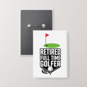 Golf Ruhestand mit Golf-Flagge Golfbälle Button (Vorderseite/Rückseite)
