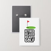 Golf Ruhestand mit Golf-Flagge Golfbälle Button (Vorderseite/Rückseite)