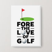 Golf Ruhestand mit Golf-Flagge Golfbälle Button (Vorderseite)