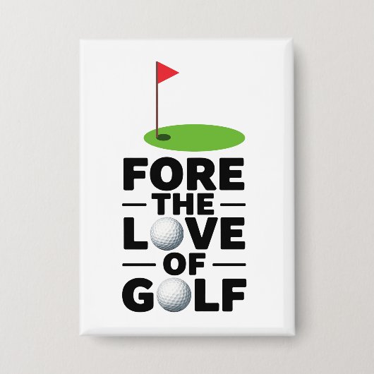 Golf Ruhestand mit Golf-Flagge Golfbälle Button (Vorderseite)