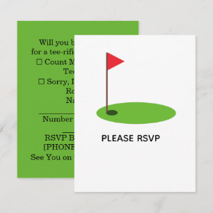 Golf-Ruhestand mit Golf-Flagge RSVP Karte