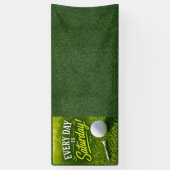 Golf-Ruhestand mit Golfball auf Grün Banner (Vertikal)