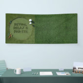 Golf-Ruhestand mit Golfball auf Grün Banner (Messe)