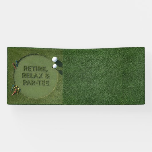 Golf-Ruhestand mit Golfball auf Grün Banner (Horizontal)