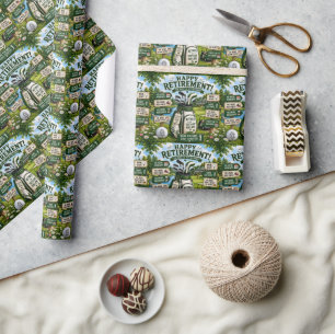 Golf-Ruhestand mit lustigem Wort  Geschenkpapier
