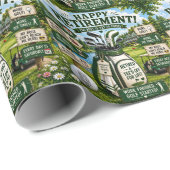 Golf-Ruhestand mit lustigem Wort Geschenkpapier (Rolleneckpunkt)