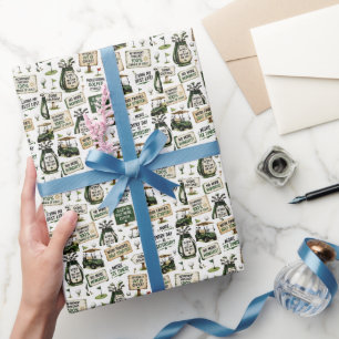 Golf-Ruhestand mit lustigem Wort  Geschenkpapier