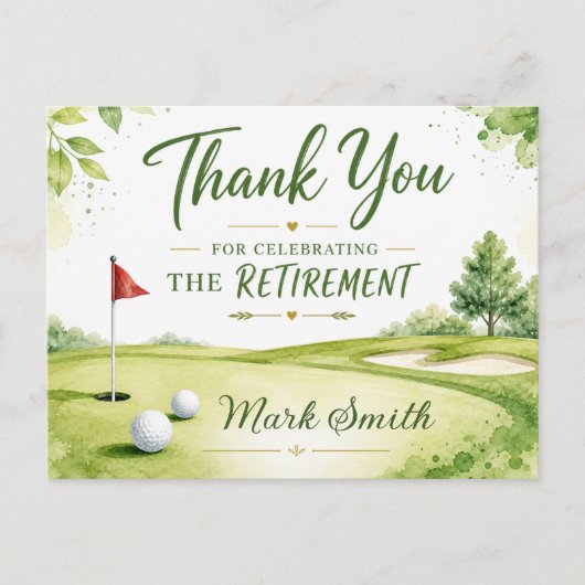 Golf-Ruhestand Postkarte (Vorderseite)