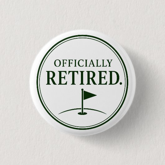 Golf-Ruhestand, Thema für Golfer Button (Vorderseite)