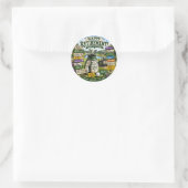 Golf-Ruhestand Thema  Runder Aufkleber (Tasche)