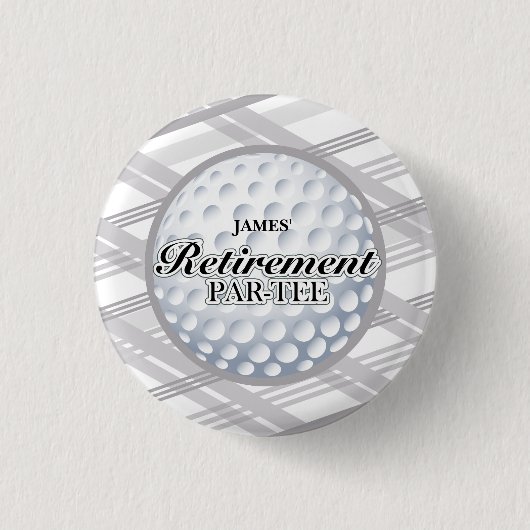 Golf-Ruhestands-Gastgeschenk Button (Vorderseite)