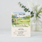 Golf-Ruhestandsfeier für Golfer Save The Date (Stehend Vorderseite)