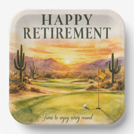 Golf-Ruhestandsfeier in Arizona Pappteller (Vorderseite)