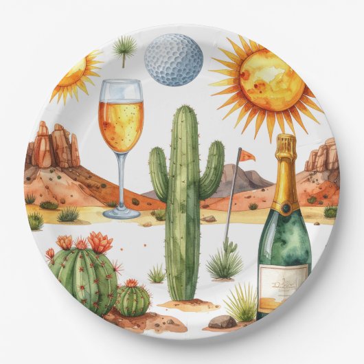 Golf-Ruhestandsfeier in Arizona Pappteller (Vorderseite)