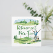 Golf-Ruhestandsgolfer-Einladung Einladung (Stehend Vorderseite)