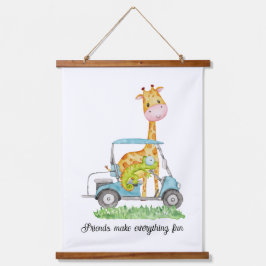 Golf Safari Kinderzimmer Printing Wandteppich Mit Holzrahmen