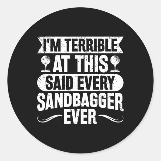 Golf-Sandbagger Runder Aufkleber (Vorderseite)