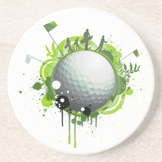 Golf Sandstein Untersetzer (Vorne)