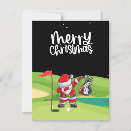 Golf Santa Claus auf dem Golfplatz Feiertagskarte